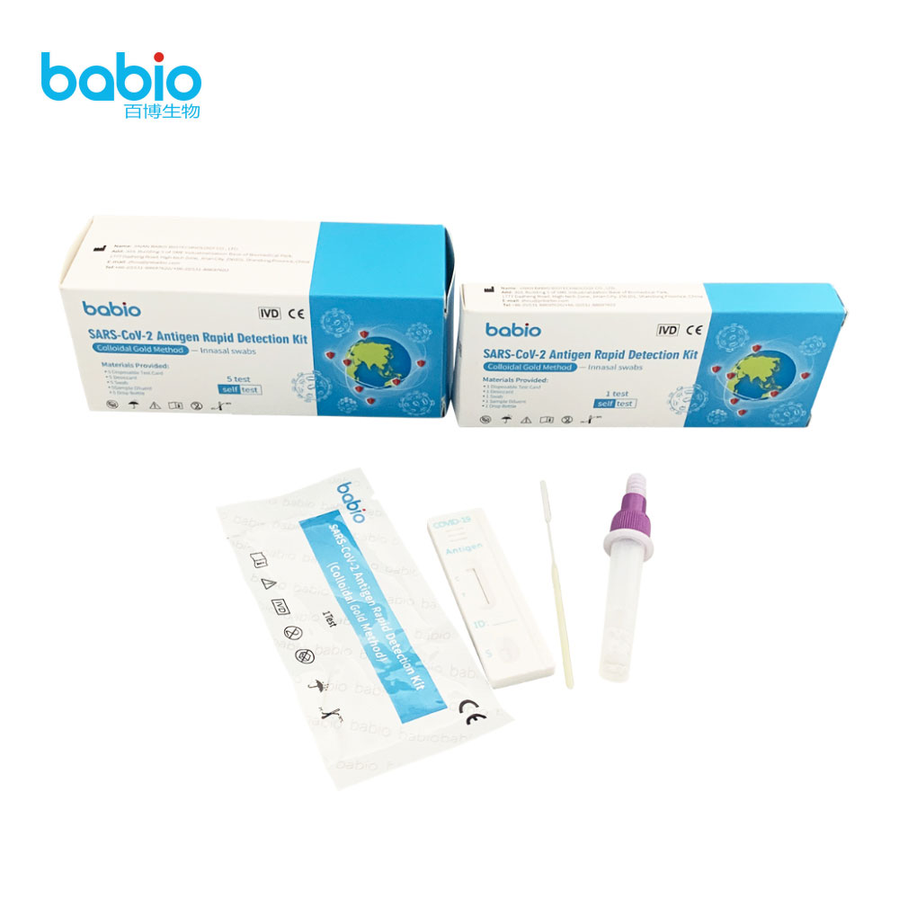 SARS-CoV-2 Antigen Rapid Detection-kit med innersala pinnar